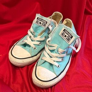 Converse Aqua Canvas Sneakers with White Accents